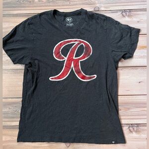47 Charcoal Tacoma Rainer Tee with Bold Red R, LG